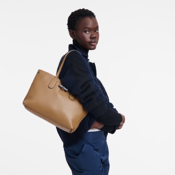 Longchamp Roseau Leather Tote Handbag {Authentic} - Picture 1 of 17